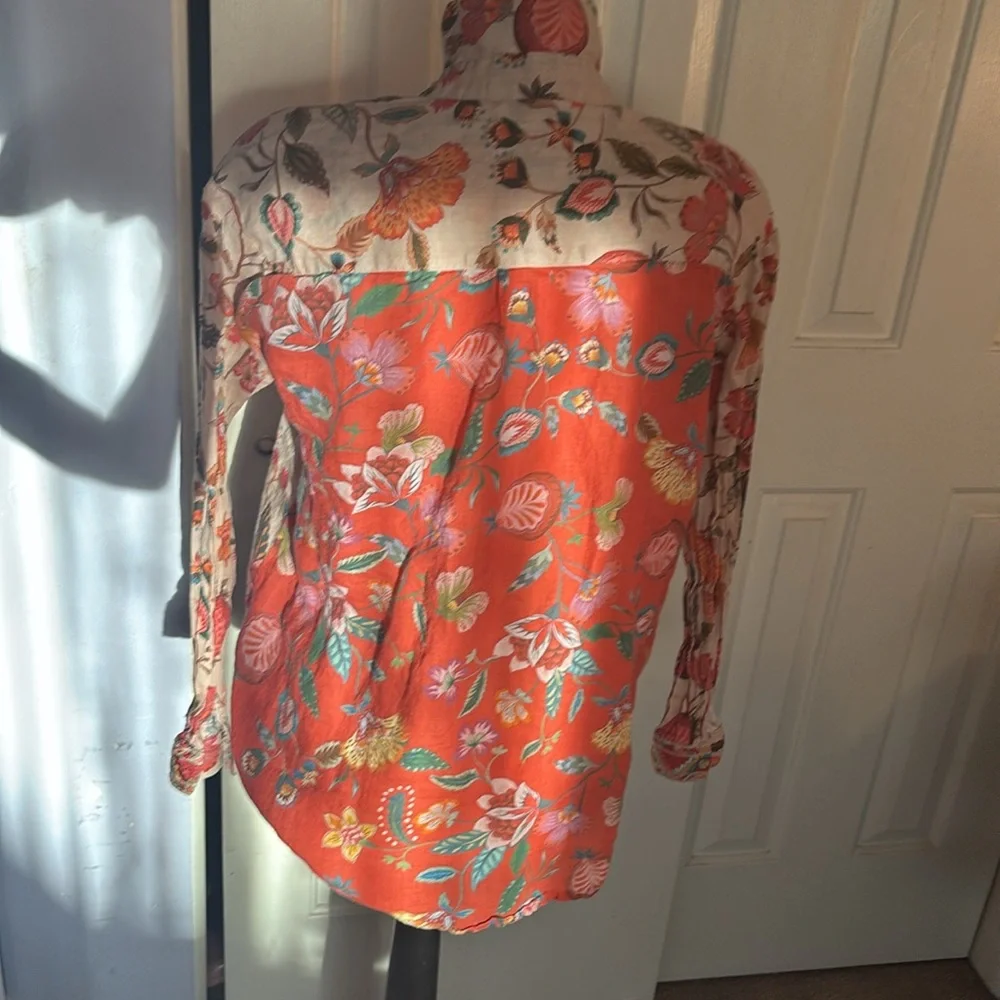 johnny was workshop long sleeve button up blouse xs - Picture 6 of 7